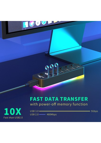 USB 3.0 Hub 4 Bağlantı Noktası 7 Bağlantı Noktası USB 3.0 Veri Bağlantı Noktası Adaptörü 5 Gbps Yüksek Hızlı Bireysel Açma/kapama Anahtarı Ayırıcı USB Uzantısı (Yurt Dışından) modelleri
