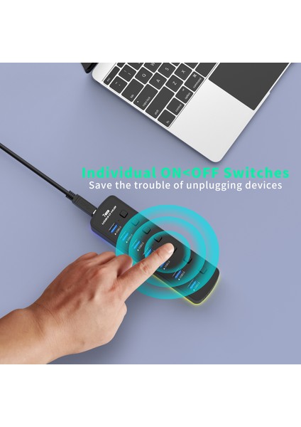 USB 3.0 Hub 4 Bağlantı Noktası 7 Bağlantı Noktası USB 3.0 Veri Bağlantı Noktası Adaptörü 5 Gbps Yüksek Hızlı Bireysel Açma/kapama Anahtarı Ayırıcı USB Uzantısı (Yurt Dışından) fırsatları