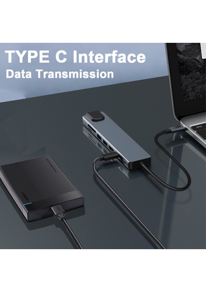 USB C Hub 4K 30Hz Tip C - HDMI Uyumlu Pd 87W Adaptör Macbook Air Pro Samsung USB 3.0 Hub Çoklu Splitter Dönüştürücü (Yurt Dışından)