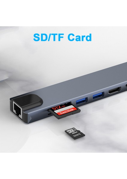 USB C Hub 4K 30Hz Tip C - HDMI Uyumlu Pd 87W Adaptör Macbook Air Pro Samsung USB 3.0 Hub Çoklu Splitter Dönüştürücü (Yurt Dışından)