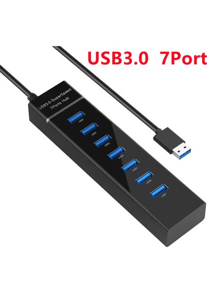 7 Port Usb3.0 USB Hub Ultra Ince Veri USB Splitter Şarj Çoklu USB Bağlantı Noktası Genişletici Hızlı Veri Aktarımı USB Splitter Dizüstü Bilgisayar Için (Yurt Dışından)
