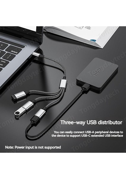 USB Tip C Hub Uzantıları 4 Port USB Kablo Ayırıcı Otg Yüksek Hızlı Aktarım Adaptörü Pc Dizüstü Macbook Pro Için Taşınabilir Dönüştürücü (Yurt Dışından)
