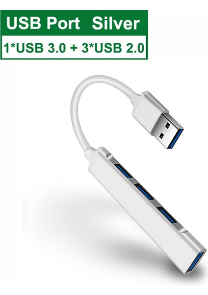 USB 3.0/2.0 Type-C 3.1 4 Port USB Hub Çoklu Otg Yüksek Hızlı 5 Gbps Macbook Pc Bilgisayar Telefonu Cep U Disk Fare Klavye (Yurt Dışından)