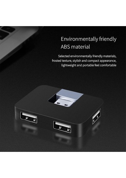 USB Hub 2.0 Mini Yaratıcı U Şekli Hub, Pc Dizüstü Bilgisayar Için 4 Bağlantı Noktalı USB ile USB Veri Aktarımı, Beş Renk Mevcuttur (Yurt Dışından)