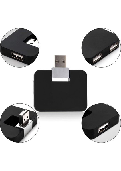 USB Hub 2.0 Mini Yaratıcı U Şekli Hub, Pc Dizüstü Bilgisayar Için 4 Bağlantı Noktalı USB ile USB Veri Aktarımı, Beş Renk Mevcuttur (Yurt Dışından)