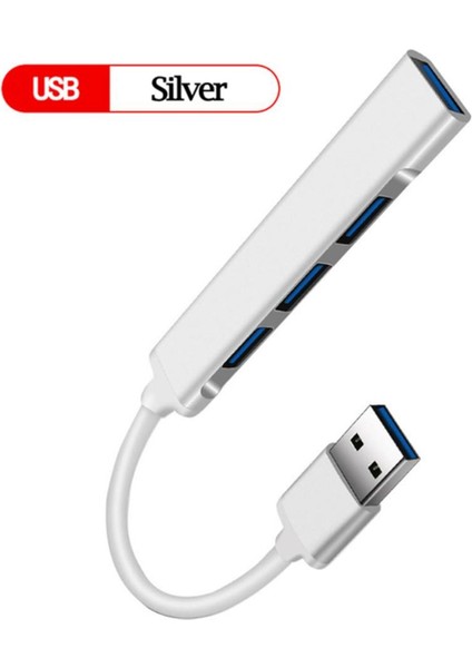 USB C Hub 4 Çok Bağlantı Noktalı USB Tip-C Hub, Usb2.0 Usb3.0 Otg Fonksiyonlu USB Splitter Adaptörü Win7/8/10 Için Uyumlu (Yurt Dışından)