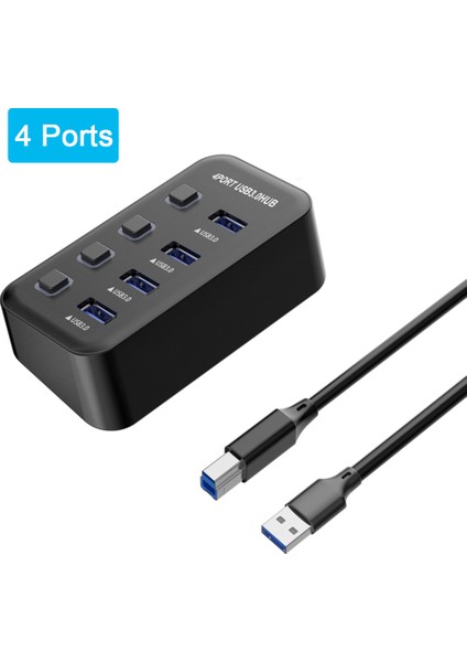 USB 3.0 Hub 4 Bağlantı Noktası 7 Bağlantı Noktası USB 3.0 Veri Bağlantı Noktası Adaptörü 5 Gbps Yüksek Hızlı Bireysel Açma/kapama Anahtarı Ayırıcı USB Uzantısı (Yurt Dışından)