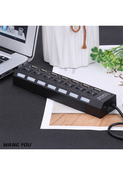 USB Hub Hub USB Adaptörü Çoklu Bağlantı Noktaları Güç Adaptörü Kullanın Extensor USB 2.0 Pc Bilgisayar Aksesuarları Dizüstü Bilgisayar Için USB Anahtarı (Yurt Dışından)
