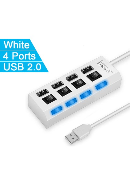 Yüksek Hızlı 4/7 Bağlantı Noktaları USB Hub 2.0 Adaptör Genişletici Çoklu USB Splitter Pc Dizüstü Bilgisayar Için LED Lamba Anahtarı ile Çoklu Genişletici (Yurt Dışından)