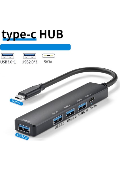 USB 3.0 Hub Pd 100W / 5V 3A / 4K 30HZ Çoklu USB Splitter Güç Adaptörü USB 3.0 Çoklu Genişletici Huaweı Xiaomi Macbook Için (Yurt Dışından)
