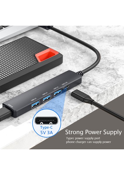 USB 3.0 Hub Pd 100W / 5V 3A / 4K 30HZ Çoklu USB Splitter Güç Adaptörü USB 3.0 Çoklu Genişletici Huaweı Xiaomi Macbook Için (Yurt Dışından) fiyatları