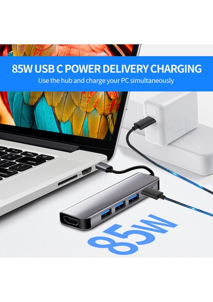 Rankman USB C Hub 4K Hdtv USB 3.0 2.0 Tip C MacBook iPhone 15 Için Şarj Dock'u Samsung S20 Dex Ps5 iPad Tv Nintendo Anahtarı (Yurt Dışından)