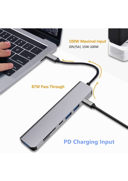 Rankman USB C Hub 4K Hdtv USB 3.0 2.0 Tip C MacBook iPhone 15 Için Şarj Dock'u Samsung S20 Dex Ps5 iPad Tv Nintendo Anahtarı (Yurt Dışından)