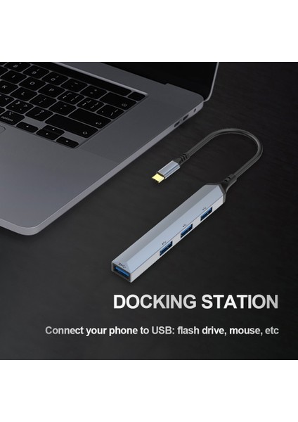 4 In 1/5 In 1 USB C Yerleştirme Istasyonu 4 Bağlantı Noktalı Çoklu Bağlantı Noktası Hub Adaptörü 5 GBPS/480 Mbps Sd/tf Kart Okuyucu Xiaomi Lenovo Macbook Pro Için (Yurt Dışından)