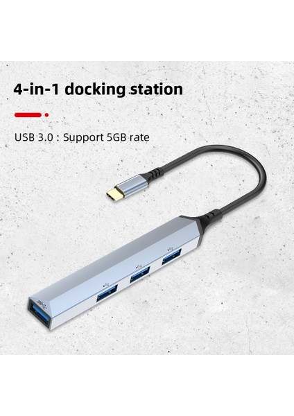 4 In 1/5 In 1 USB C Yerleştirme Istasyonu 4 Bağlantı Noktalı Çoklu Bağlantı Noktası Hub Adaptörü 5 GBPS/480 Mbps Sd/tf Kart Okuyucu Xiaomi Lenovo Macbook Pro Için (Yurt Dışından)
