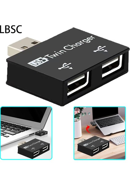 Lbsc Hub USB 2 In 1 Bilgisayar 2 Port Dişi USB Hub Adaptörü Dönüştürücü USB 2.0 Splitter Şarj Aksesuarları Telefon Dizüstü Pc Için (Yurt Dışından)