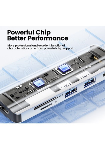Toocki USB C Hub 6 In 1 Tip C - 4K HDMI Usb3.0 Sd Tf Kart Okuyucu Pd 100W Hızlı Şarj Adaptörü Macbook Için USB Dock Istasyonu (Yurt Dışından)