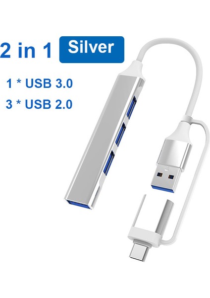 USB Hub Tip C Hub Usb3.0 Otg 4 Port USB C Hub Çoklu Splitter Adaptörü Dizüstü Bilgisayar Aksesuarları Xiaomi Lenovo Macbook Pro (Yurt Dışından)