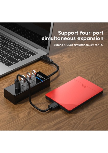 Elough 4 Port USB Hub 3 0 Yüksek Hızlı Çoklu USB Splitter Adaptörü Otg Xiaomi Lenovo Pc Bilgisayar Aksesuarları 30/120 cm (Yurt Dışından)