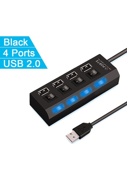 Yüksek Hızlı 4/7 Bağlantı Noktaları USB Hub 2.0 Adaptör Genişletici Çoklu USB Splitter Pc Dizüstü Bilgisayar Için LED Lamba Anahtarı ile Çoklu Genişletici (Yurt Dışından)