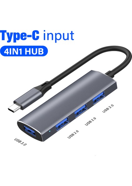 USB 3.0 Hub USB Hub Dock Tipi C 4 Bağlantı Noktalı Çoklu Splitter Adaptörü Otg Samsung Xiaomi Huawei Lenovo Macbook Pro USB 3.0 2.0 Bağlantı Noktaları (Yurt Dışından)