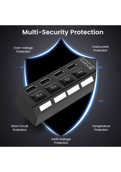 4/7 Port USB Hub 2.0 Çoklu USB Splitter Anahtarı Güç Adaptörü ile Dizüstü Bilgisayar Aksesuarları Için Çoklu Genişletici MacBook Splitter (Yurt Dışından) indirimleri