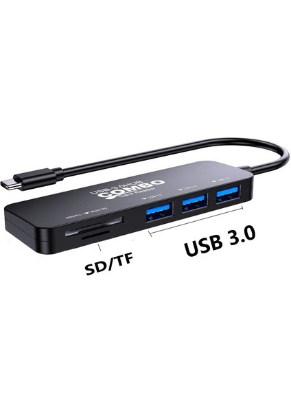 Runberry USB 3.0 Hub Sd/tf Kart Okuyucu ile Yüksek Hızlı USB C Otg Macbook Bilgisayar Pc Aksesuarları Için Çoklu Splitter Adaptörü (Yurt Dışından)