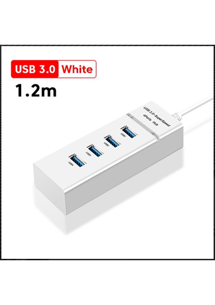 Elough 4 Port USB Hub 3 0 Yüksek Hızlı Çoklu USB Splitter Adaptörü Otg Xiaomi Lenovo Pc Bilgisayar Aksesuarları 30/120 cm (Yurt Dışından)