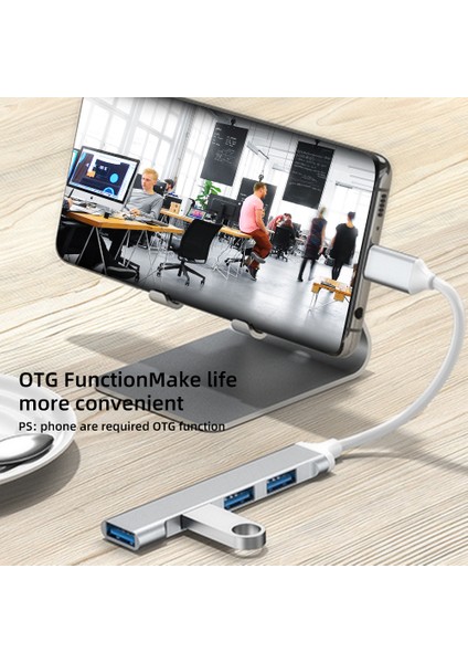 USB 3.0/2.0 Type-C 3.1 4 Port USB Hub Çoklu Otg Yüksek Hızlı 5 Gbps Macbook Pc Bilgisayar Telefonu Cep U Disk Fare Klavye (Yurt Dışından)