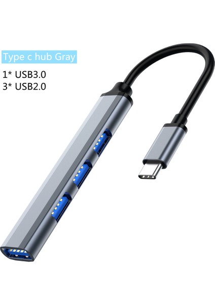 USB Hub Yüksek Hızlı 4 Port USB 3.0 Hub Tipi C Splitter Pc Bilgisayar Aksesuarları Için 5 Gbps Çoklu Bağlantı Noktası Hub 4 USB 3.0 2.0 Bağlantı Noktaları (Yurt Dışından)