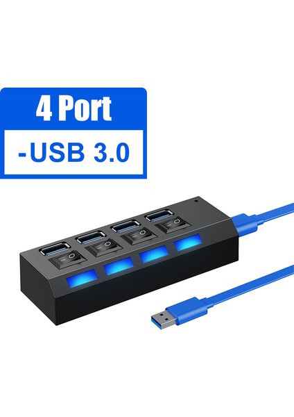 USB Hub 3 0 Hub USB Splitter Birkaç Bağlantı Noktası Çoklu USB Hub 3.0 Hab Güç Adaptörü Extensor Bilgisayar Aksesuarları Ev Için USB Anahtarı (Yurt Dışından)