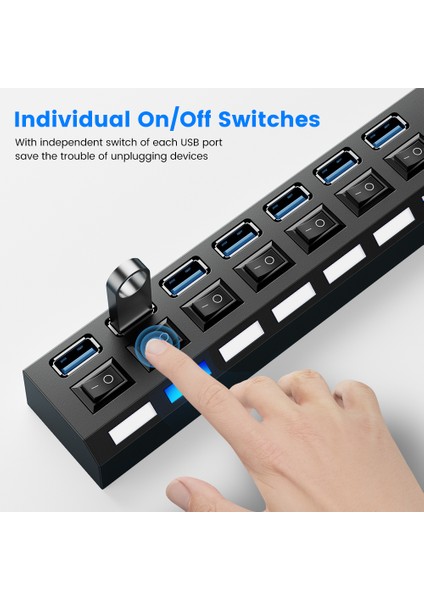 USB Hub 3 0 Hub USB Splitter Birkaç Bağlantı Noktası Çoklu USB Hub 3.0 Hab Güç Adaptörü Extensor Bilgisayar Aksesuarları Ev Için USB Anahtarı (Yurt Dışından)
