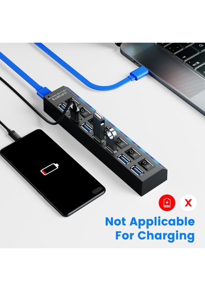 USB Hub 3 0 Hub USB Splitter Birkaç Bağlantı Noktası Çoklu USB Hub 3.0 Hab Güç Adaptörü Extensor Bilgisayar Aksesuarları Ev Için USB Anahtarı (Yurt Dışından)