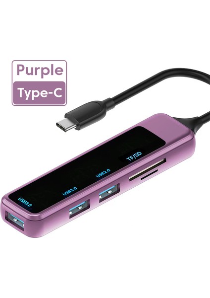 Olaf Tip C Hub USB Hub 3.0 6-Ports Splitter USB Hub Adaptörü Genişletme Dock Otg Adaptörü Pc Mackbook Bilgisayar Aksesuarları (Yurt Dışından)