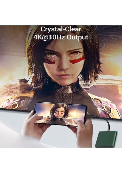 Yeni Tip-C Hub USB C - HDMI Uyumlu Ayırıcı Usb-C 3 In 1 4K HDMI USB 3.0 Pd Hızlı Şarj Akıllı Adaptör MacBook Dell (Yurt Dışından)