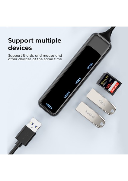 Olaf 6 In 1 USB Hub Tip C Hub USB Otg 6 Port USB C Hub Çoklu Splitter Adaptörü Dizüstü Bilgisayar Aksesuarları Xiaomi Lenovo Macbook Pro (Yurt Dışından)