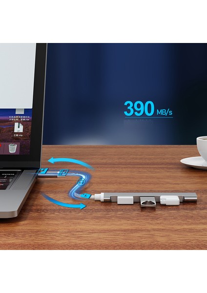 USB 3.0/2.0 Type-C 3.1 7/4 Bağlantı Noktası USB Hub Otg Hız 5 Gbps Macbook Pc Bilgisayar Telefonu Mobil Sabit Disk U Disk Fare Klavye (Yurt Dışından)