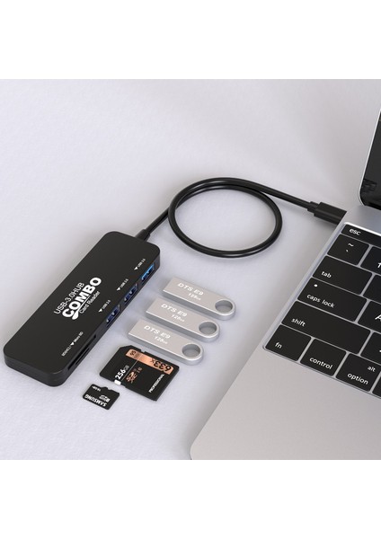 Runberry USB 3.0 Hub Sd/tf Kart Okuyucu ile Yüksek Hızlı USB C Otg Macbook Bilgisayar Pc Aksesuarları Için Çoklu Splitter Adaptörü (Yurt Dışından)
