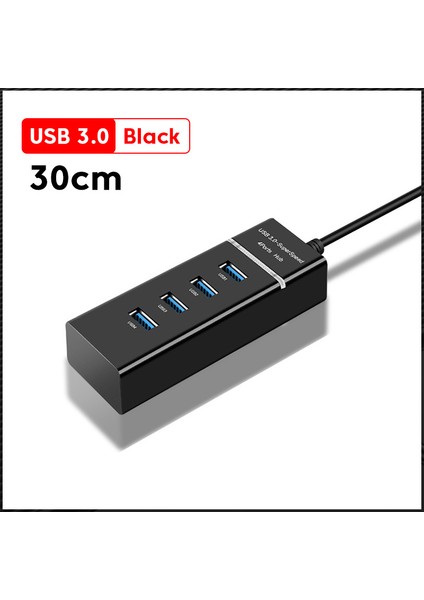 Elough 4 Port USB Hub 3 0 Yüksek Hızlı Çoklu USB Splitter Adaptörü Otg Xiaomi Lenovo Pc Bilgisayar Aksesuarları 30/120 cm (Yurt Dışından)