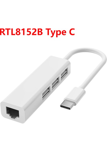 Tip-C RJ45 Lan Ağ Kartı 4 In 1 USB 2.0 Hub Dizüstü Bilgisayar Adaptörü Masaüstü Bilgisayar 4 Port Dock Istasyonu USB C Splitter (Yurt Dışından)