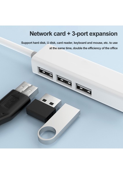 Tip-C RJ45 Lan Ağ Kartı 4 In 1 USB 2.0 Hub Dizüstü Bilgisayar Adaptörü Masaüstü Bilgisayar 4 Port Dock Istasyonu USB C Splitter (Yurt Dışından)