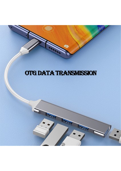 USB C Hub USB 3.0 Hub Tip C 4 Bağlantı Noktalı Çoklu Splitter Adaptörü Otg Macbook Hub Pro 13 15 Hava Mi Pro Huaweı Bilgisayar Aksesuarları (Yurt Dışından)