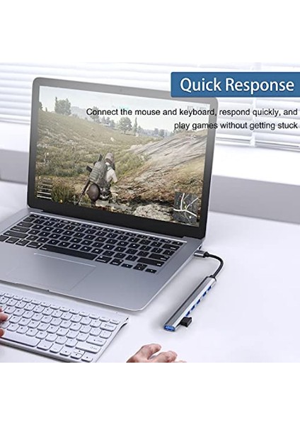 USB Hub Tip C 3 0 Usb-A Hub Splitter 7 Port Usb3.0/2.0 Usb-C Pd Yüksek Hızlı Veri Transferi Pc Dizüstü Macbook Aksesuarları (Yurt Dışından)