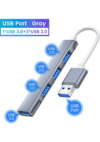 Olaf Tip-C Genişletici Hub USB 3.0 Hub Yerleştirme Istasyonu USB C Kablosu 4'ü 1 Arada Bilgisayar Ayırıcı Akıllı Telefon Için USB 3.0 Otg Adaptörü (Yurt Dışından)