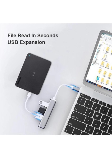 4 Port USB Hub 3.0 Genişletici Tip C - Dizüstü Bilgisayar Aksesuarları Için USB Splitter Macbook 13 Pro Air Pc Için Otg Çoklu Yerleştirme Istasyonu (Yurt Dışından)