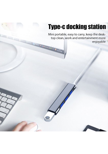 4 Port USB Hub 3.0 Genişletici Tip C - Dizüstü Bilgisayar Aksesuarları Için USB Splitter Macbook 13 Pro Air Pc Için Otg Çoklu Yerleştirme Istasyonu (Yurt Dışından)