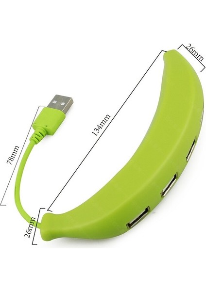 Çok Güzel Komik Muz Şekli Tasarım USB 2.0 4 Bağlantı Noktalı Hub, Taşınabilir Yaratıcı Genişletici, Pc Mac Dizüstü Bilgisayar Için Uygun (Yurt Dışından)