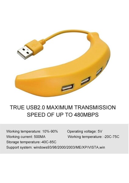 Çok Güzel Komik Muz Şekli Tasarım USB 2.0 4 Bağlantı Noktalı Hub, Taşınabilir Yaratıcı Genişletici, Pc Mac Dizüstü Bilgisayar Için Uygun (Yurt Dışından) indirimleri