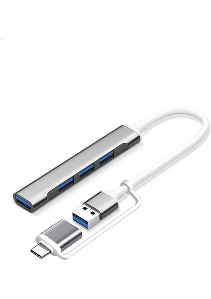 USB C Hub 4 Çok Bağlantı Noktalı USB Tip-C Hub, Usb2.0 Usb3.0 Otg Fonksiyonlu USB Splitter Adaptörü Win7/8/10 Için Uyumlu (Yurt Dışından)