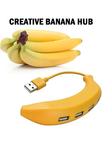 Çok Güzel Komik Muz Şekli Tasarım USB 2.0 4 Bağlantı Noktalı Hub, Taşınabilir Yaratıcı Genişletici, Pc Mac Dizüstü Bilgisayar Için Uygun (Yurt Dışından) fiyatları
